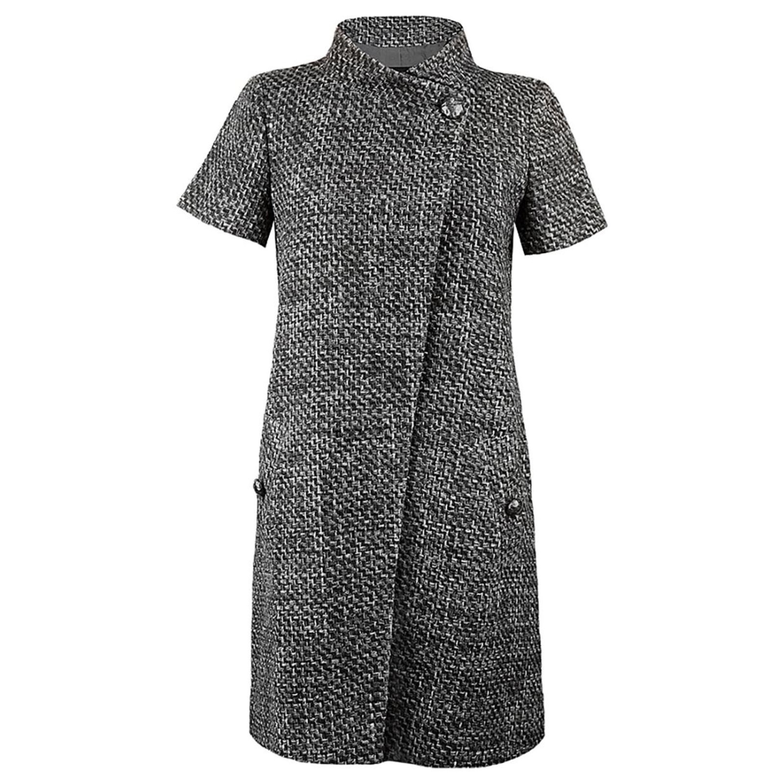 Preowned Chanel Grey Luxurious Tweed Short Sleeve Jacket Size S