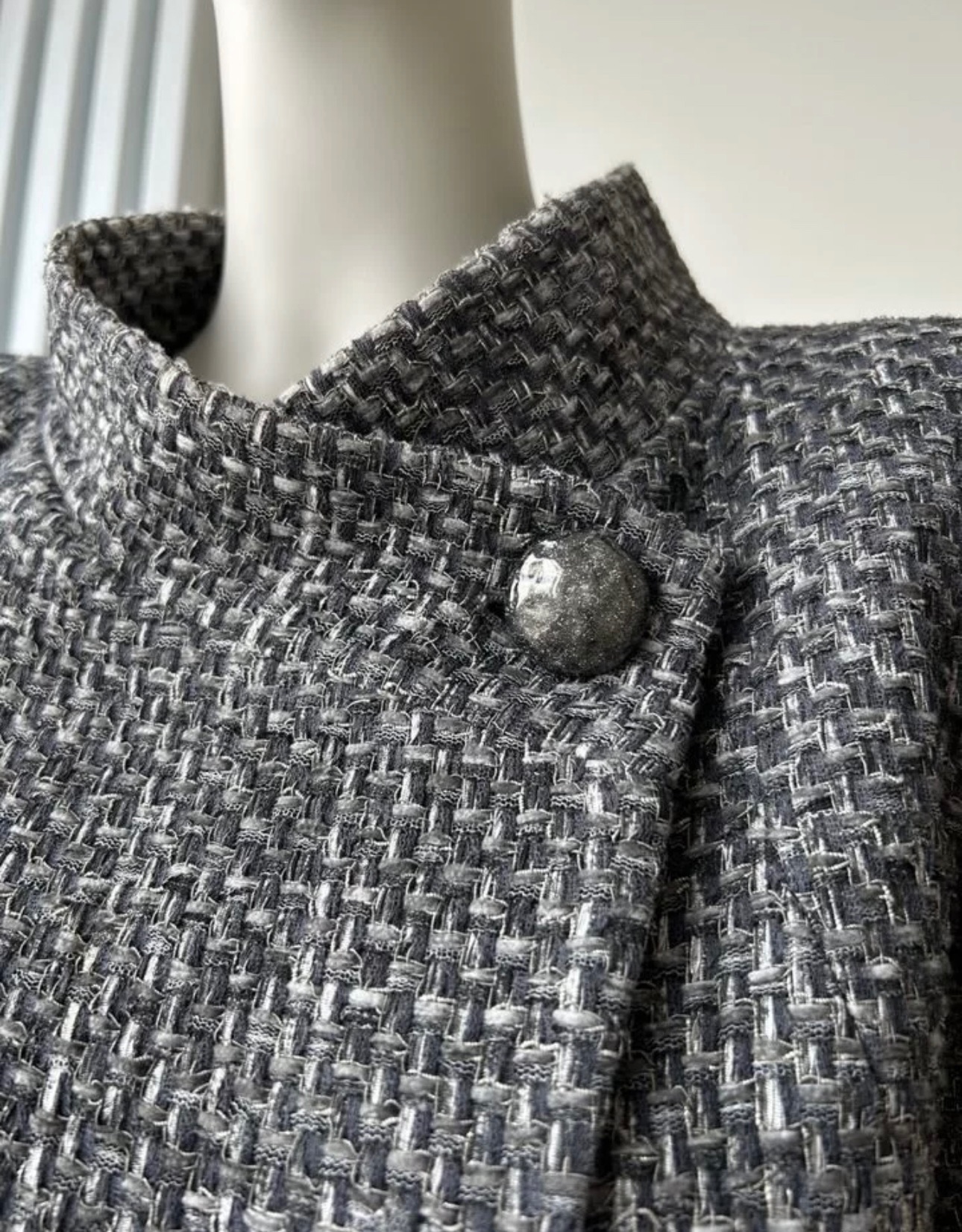 Preowned Chanel Grey Luxurious Tweed Short Sleeve Jacket Size S