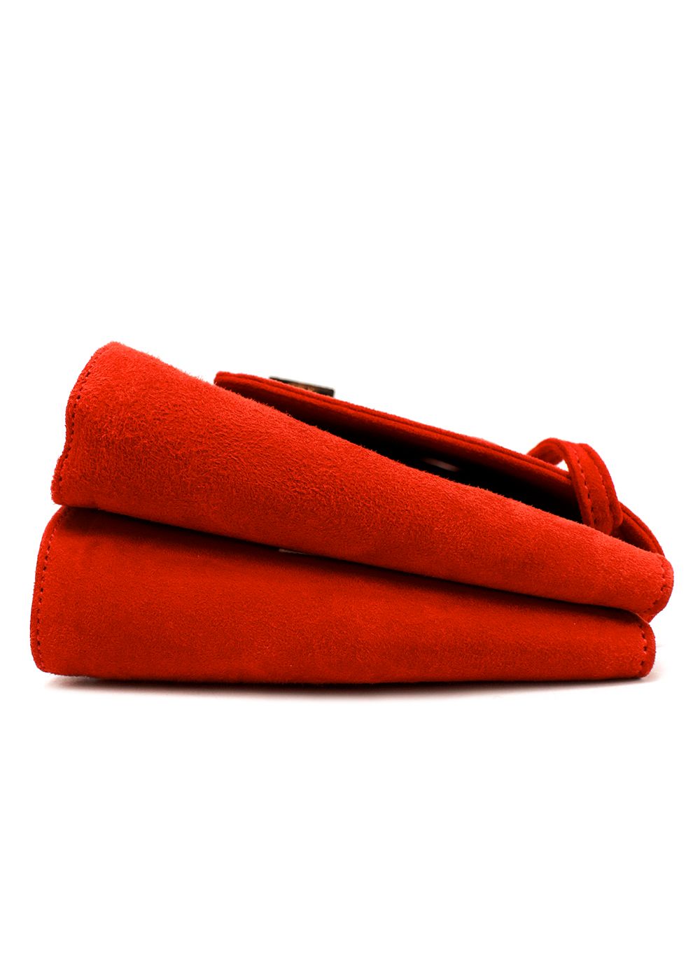 Natan Bright Red Suede Shoulder Bag