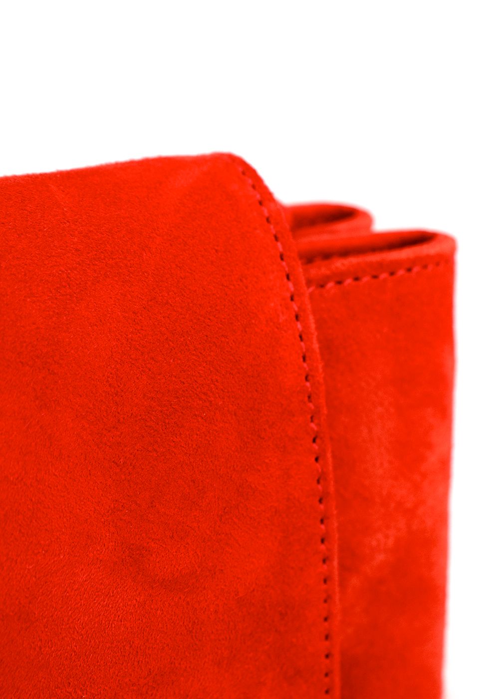 Natan Bright Red Suede Shoulder Bag