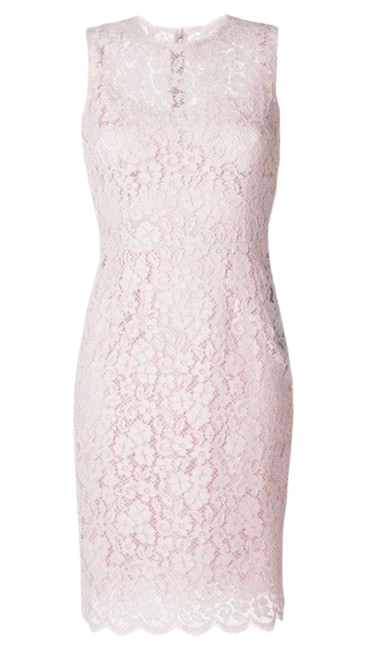 Dolce  Gabbana Pink Lace Midi Dress Size S