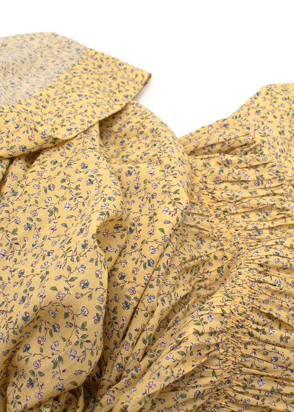 Doen Yellow Sor Irina Moonflower Floral Summer Dress Size XS organic cotton/viscose