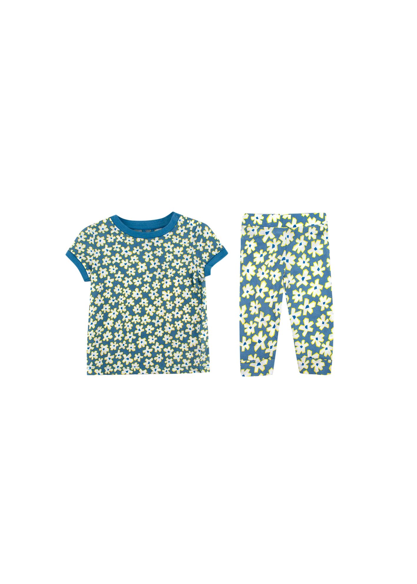 Boys Stella McCartney Kids 12-18m Blue And Yellow Floral Print T-shirt And Leggings Size 12-18 Months blue + yellow + white floral print cotton