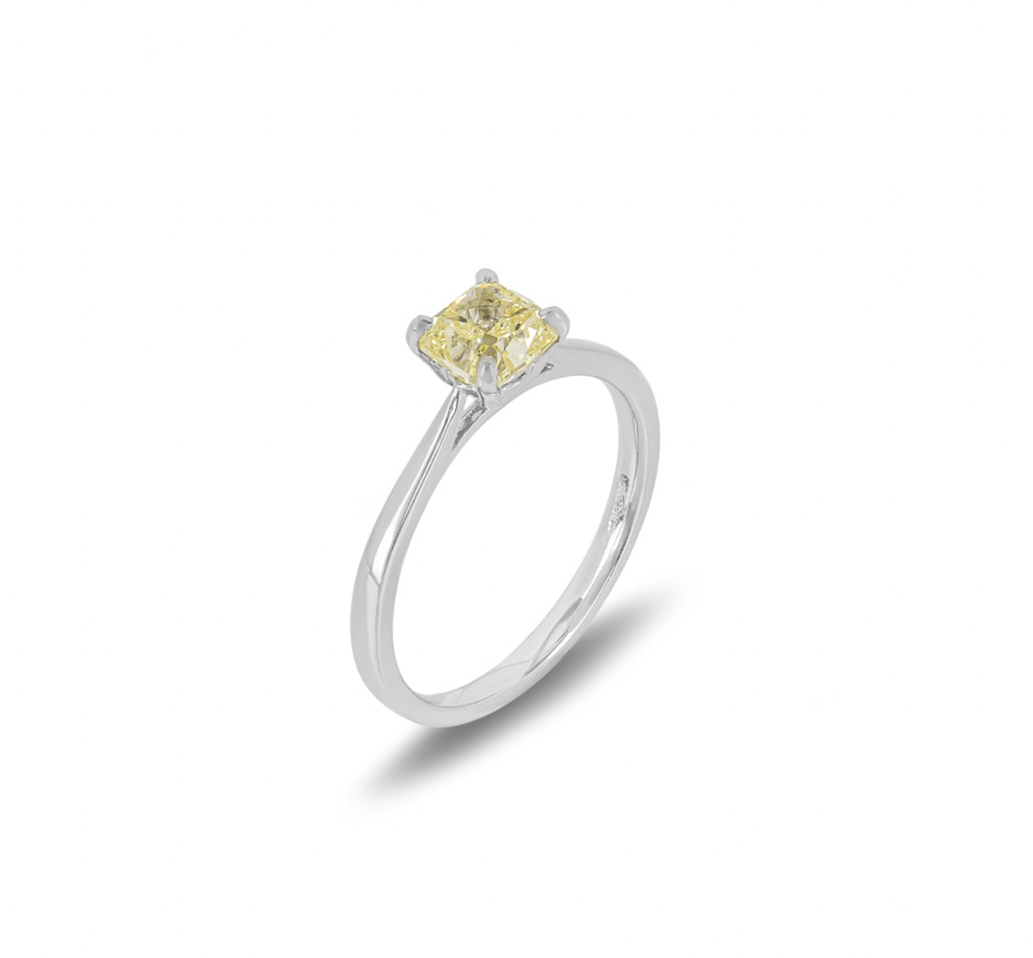 platinum  cushion-cut fancy yellow diamond ring 103ct 53EU