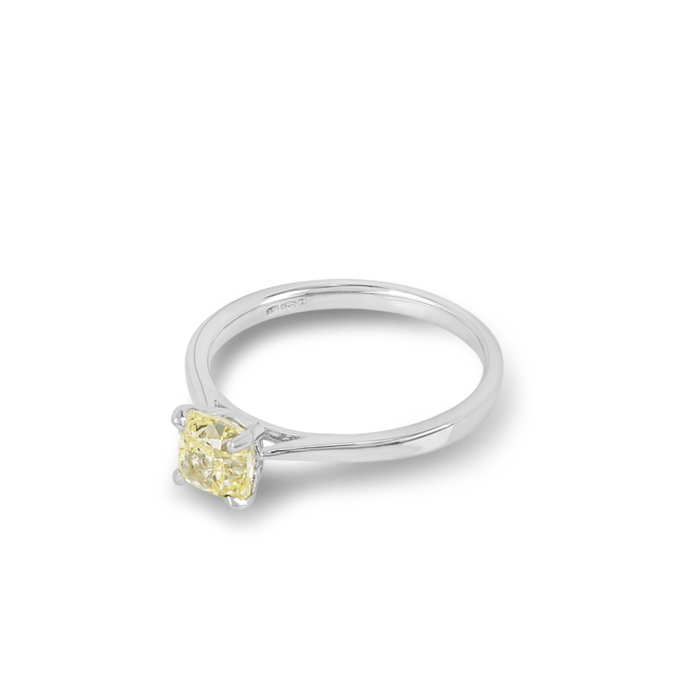 platinum  cushion-cut fancy yellow diamond ring 103ct 53EU