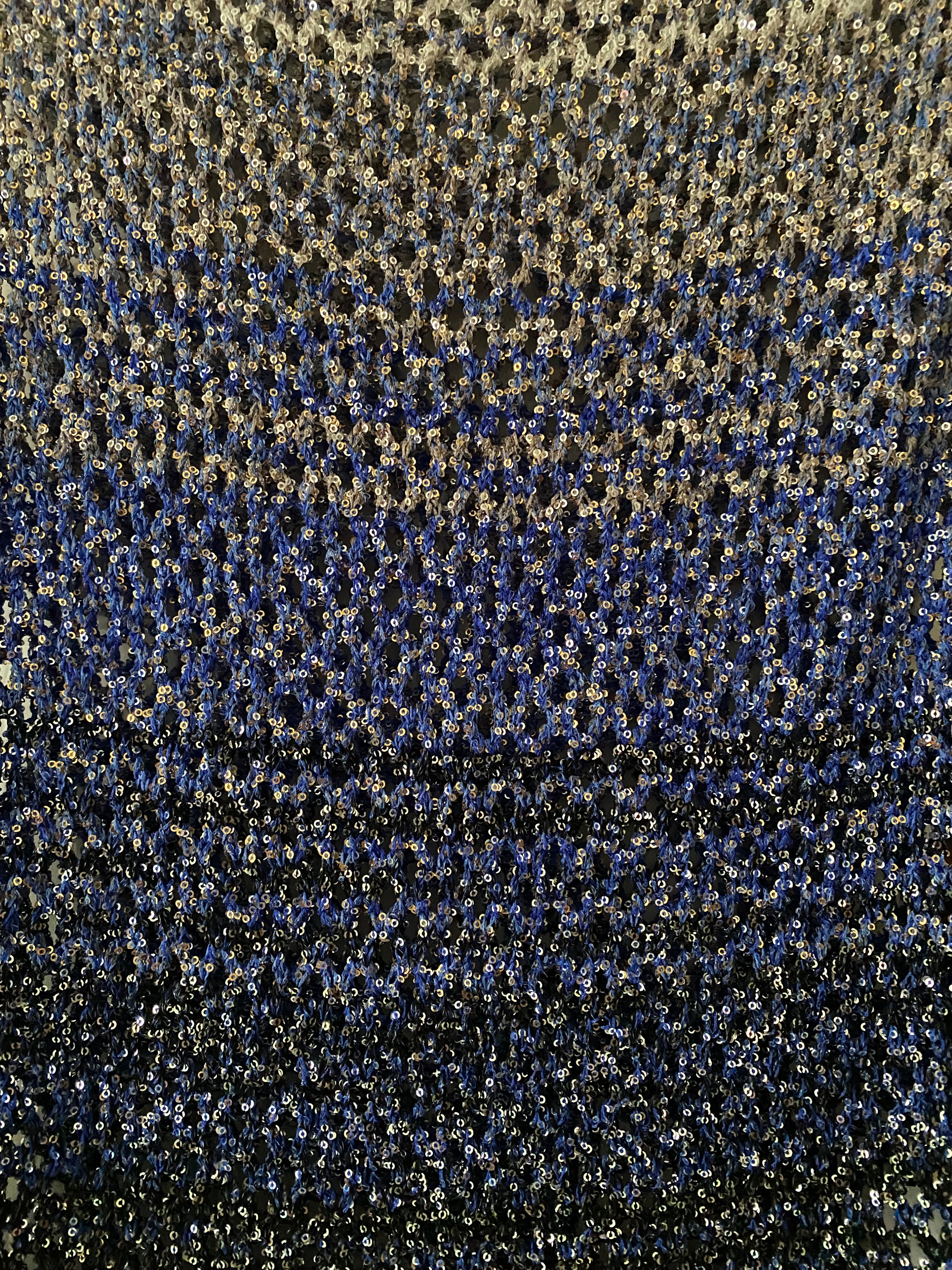 Missoni Metallic Knit Vest Size M Blue metallic thread