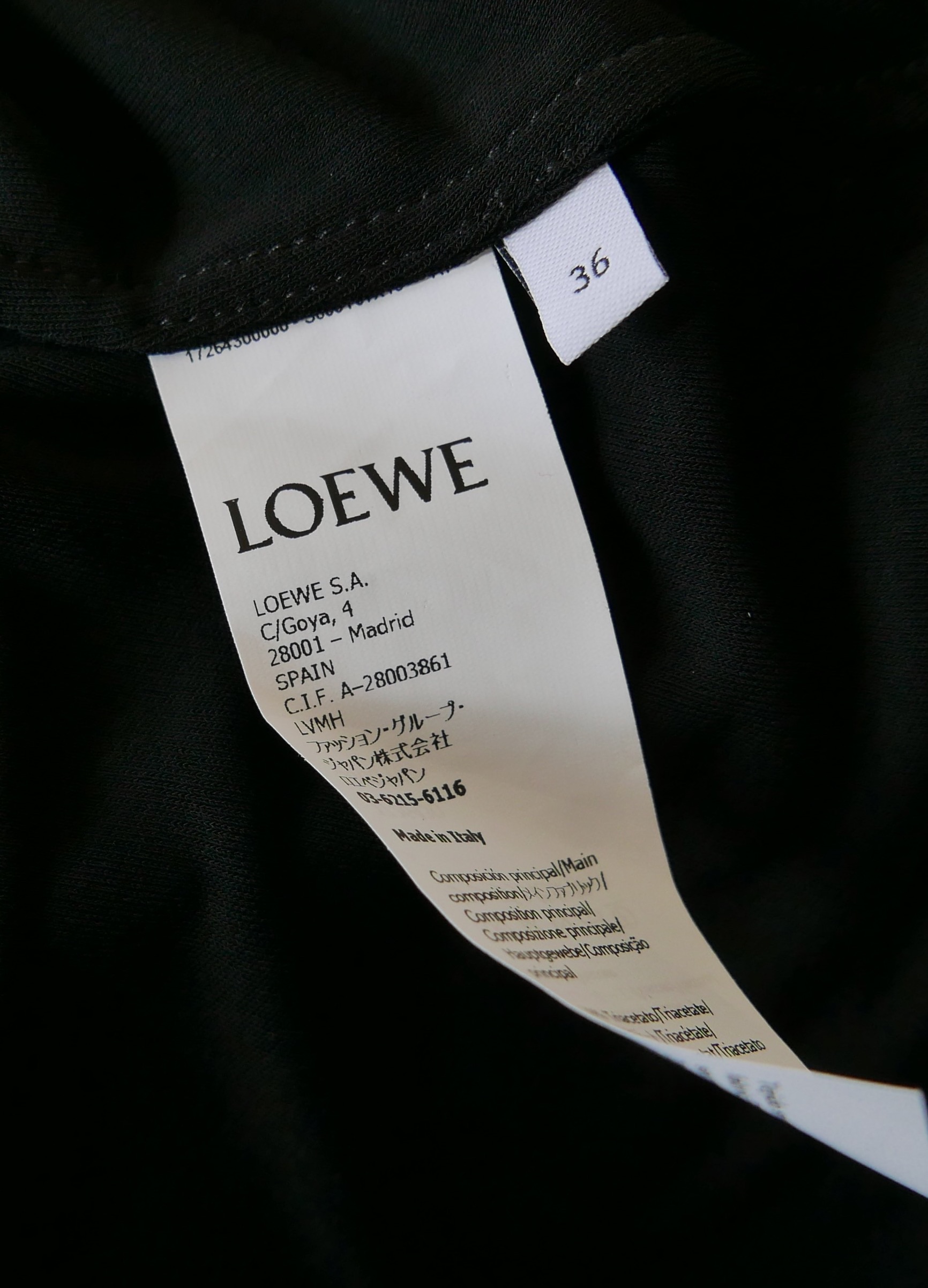 Loewe Black Draped Satin Top with Chain Embellishment Detail Size S triacetate