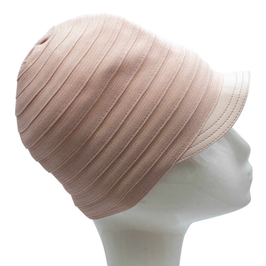 Preowned Christian Dior Pink Knit  Lambskin Hat viscose