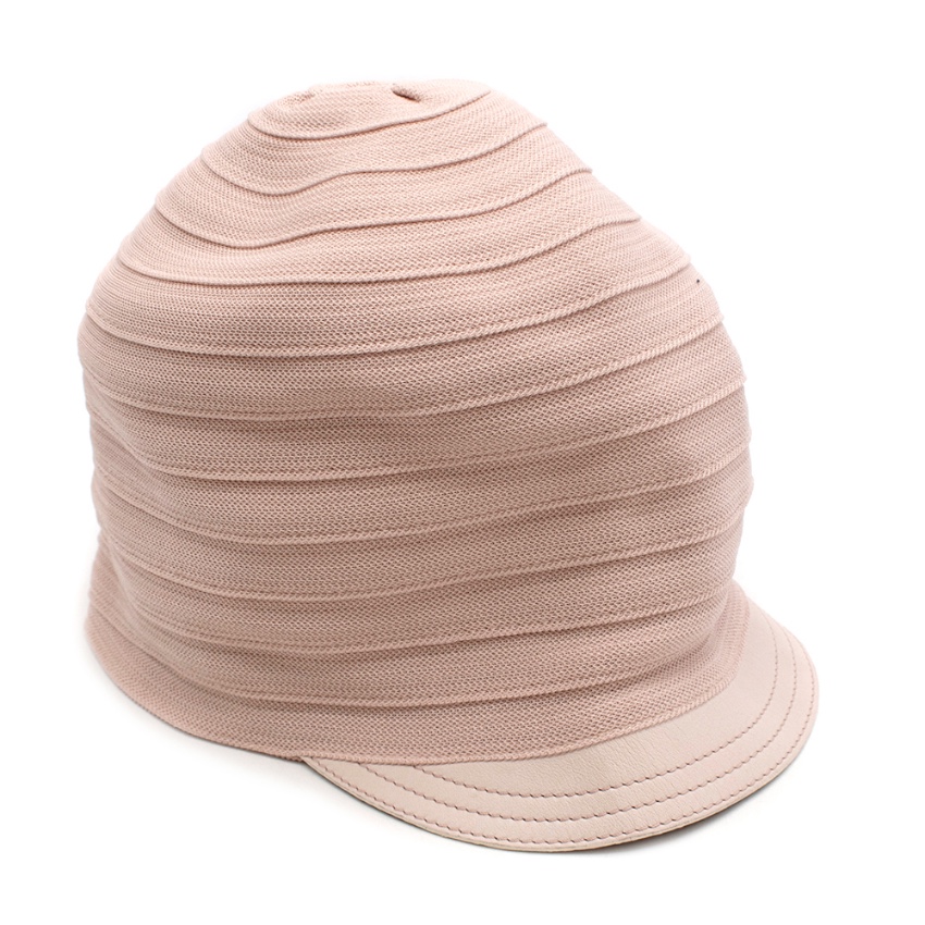 Preowned Christian Dior Pink Knit  Lambskin Hat viscose