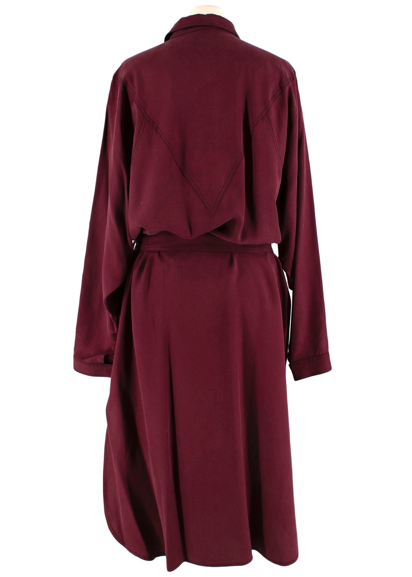 Albus Lumen Burgundy Sabrina Waist-tie Twill Shirtdress Size S Red synthetic