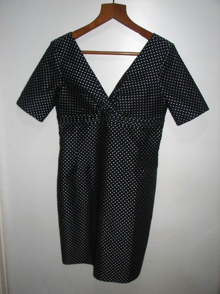 Preowned Paul  Joe blue polkadot dress Size L cotton