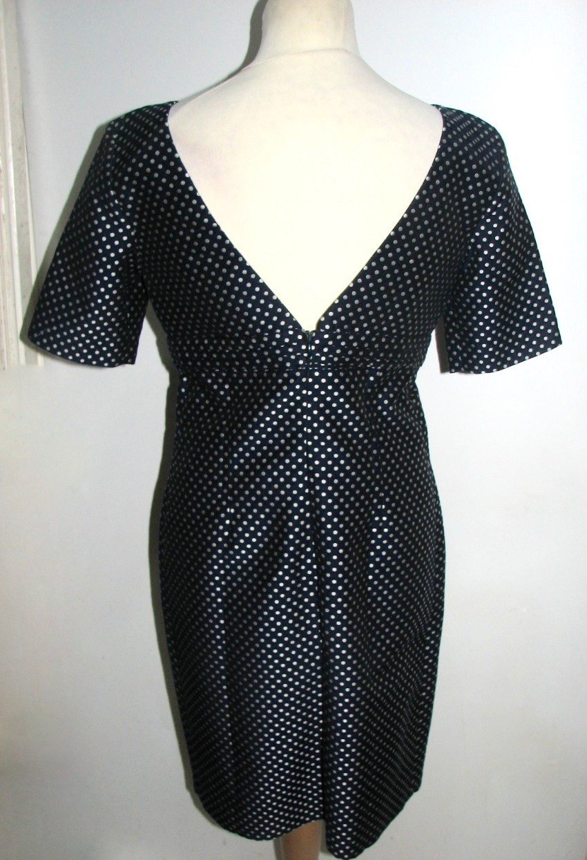 Preowned Paul  Joe blue polkadot dress Size L cotton