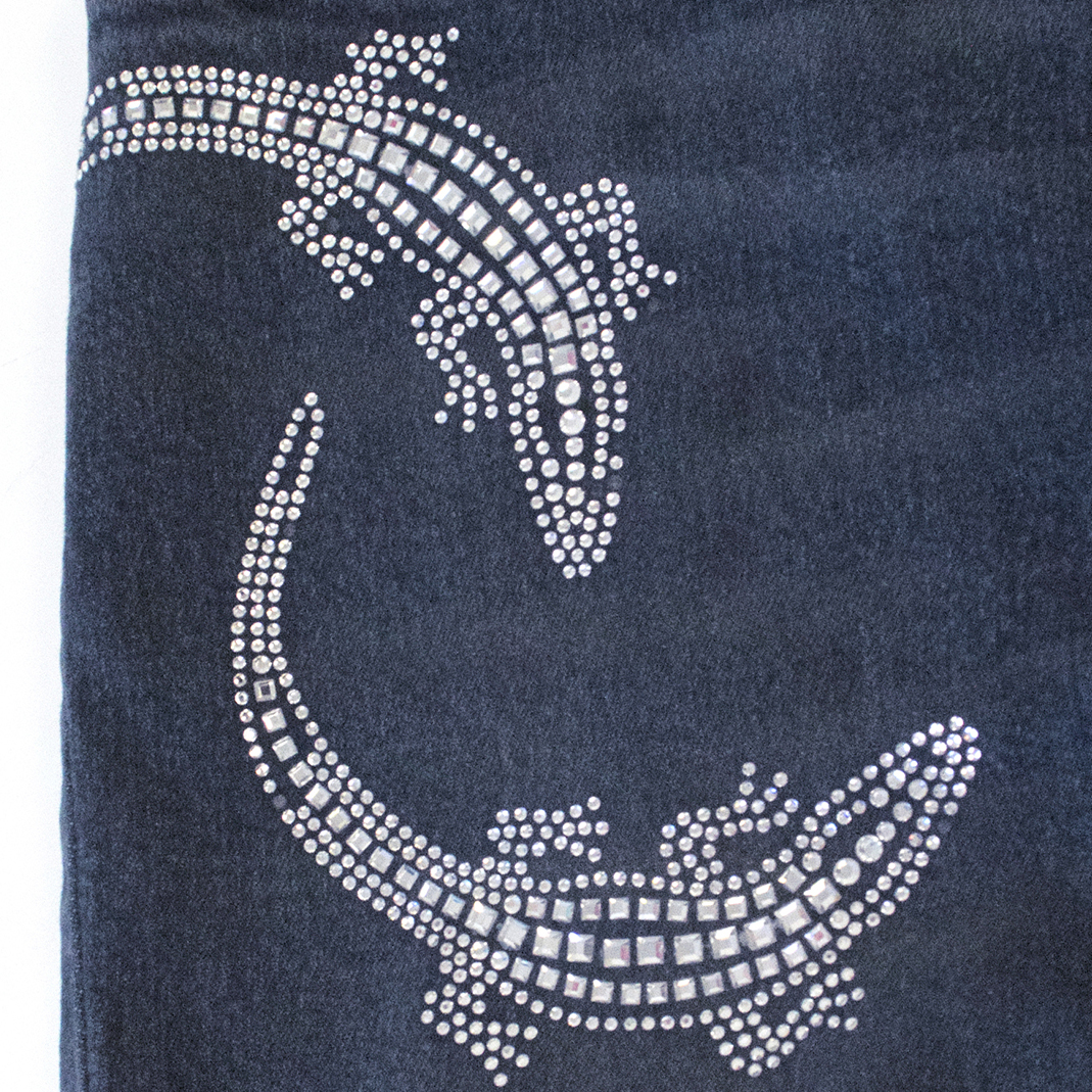 Preowned Blumarine Denim Jeans With Silver Embellished Lizards Size 24/61 Blue cotton