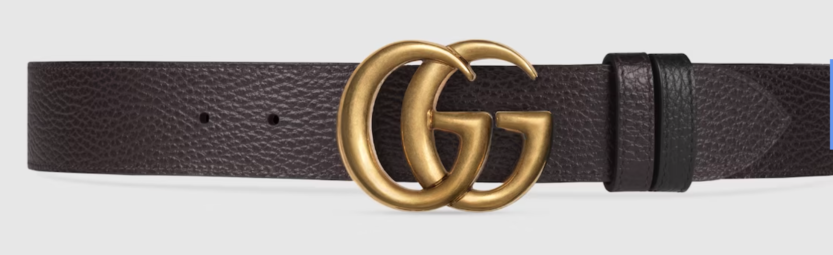 Gucci GG Dual Black/Brown Textured Wide Belt Size 75 Size XXS brown/black grained leather