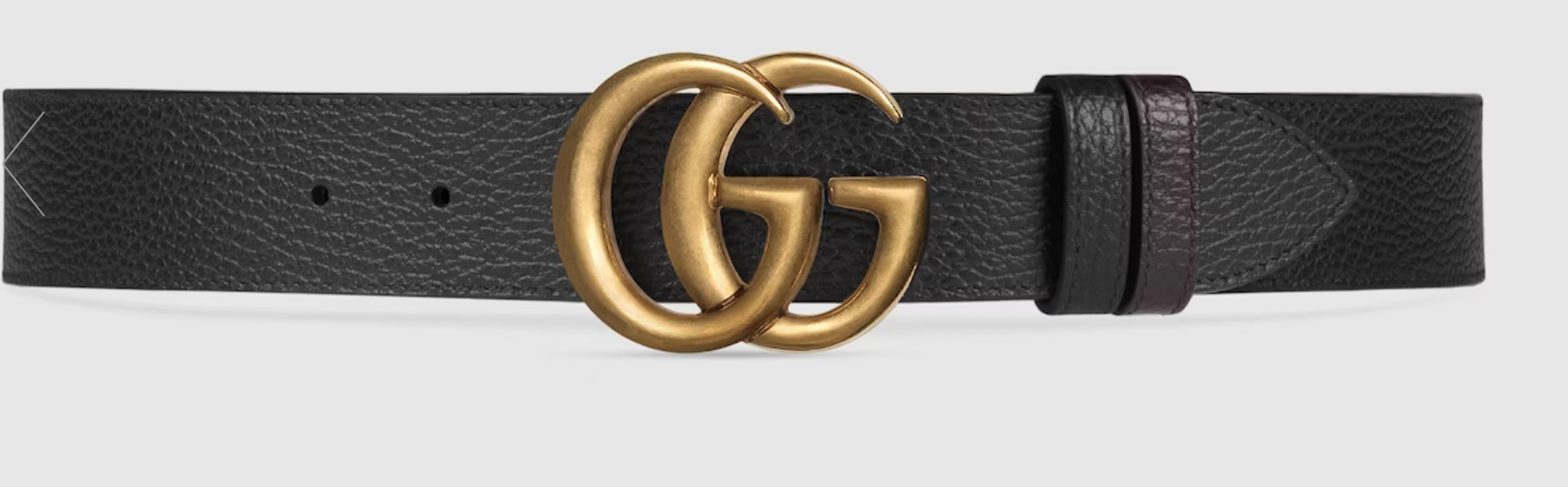 Gucci GG Dual Black/Brown Textured Wide Belt Size 75 Size XXS brown/black grained leather