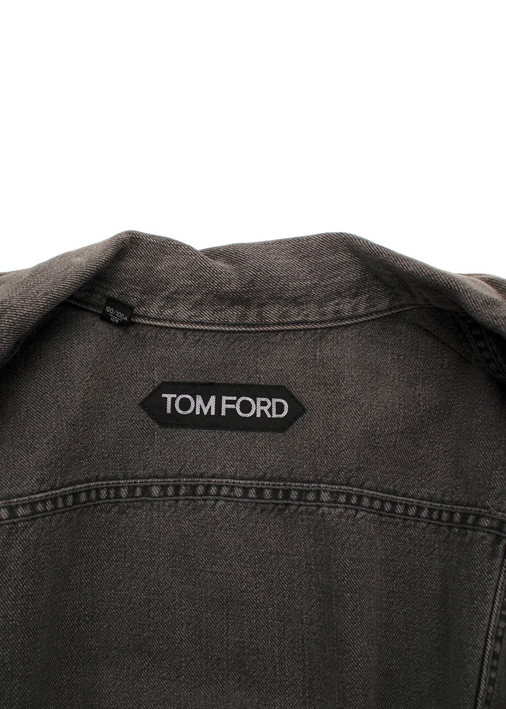 Men's Tom Ford Grey Icon Denim Jacket Size L washed grey cotton