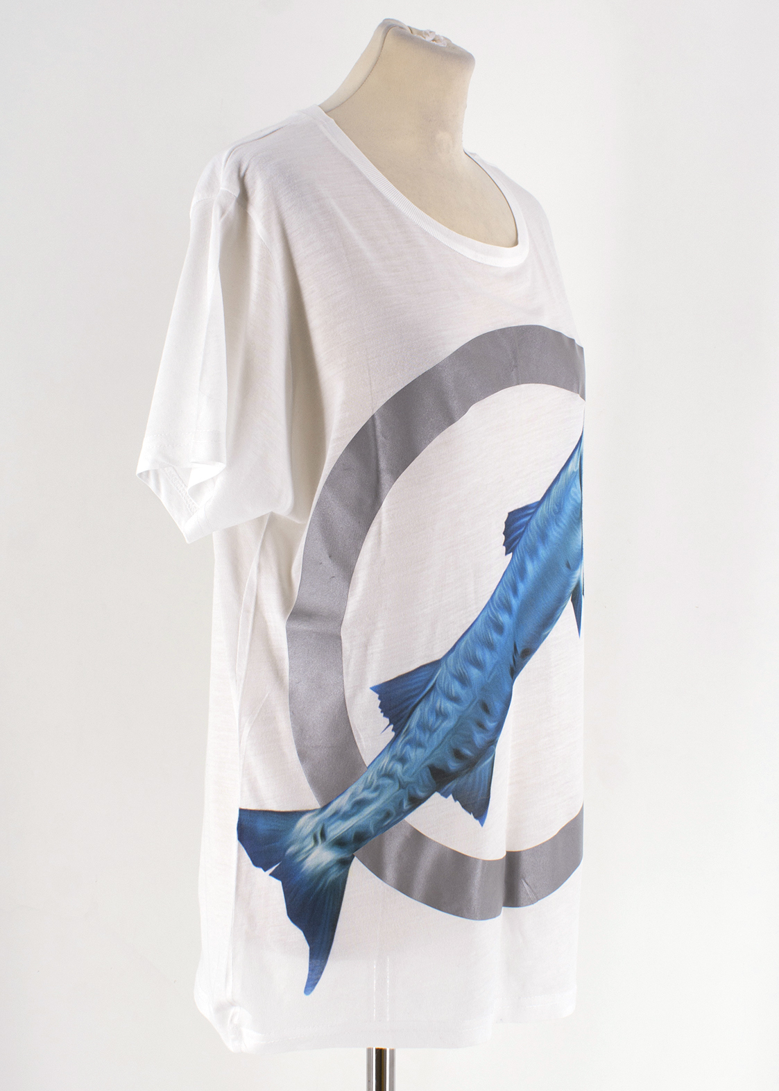 Katie Eary Blue Fish Tshirt Size S White cotton