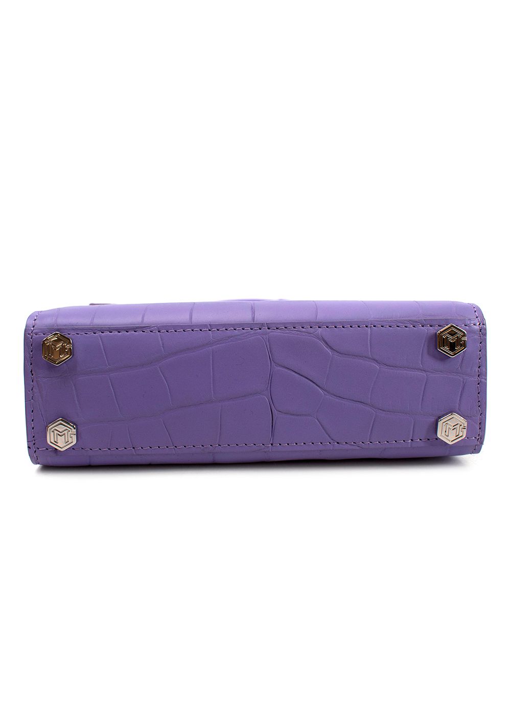 Preowned Marina De Golle Lilac Alligator Mini Crossbody Handbag