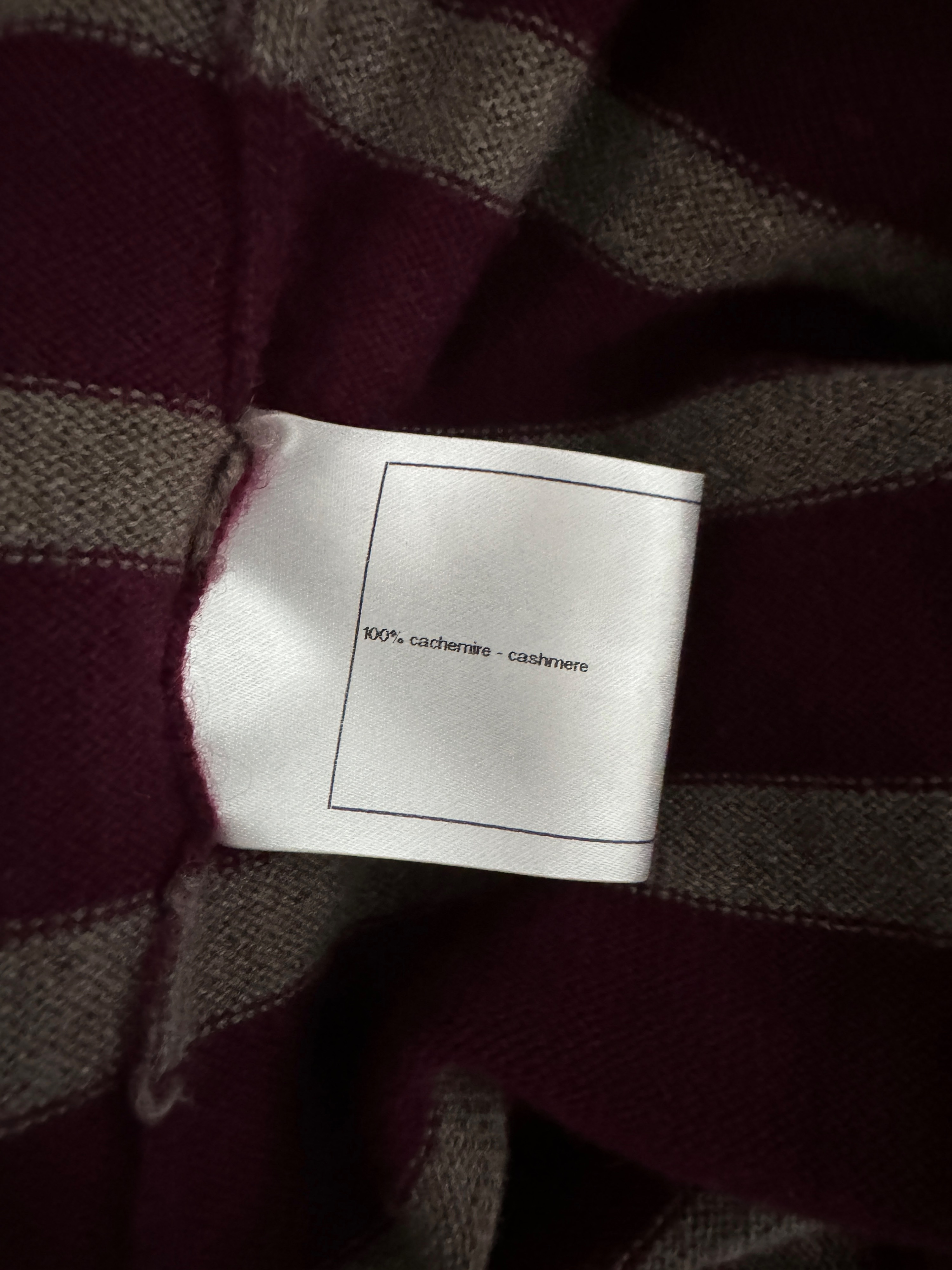 Chanel Burgundy Stiped Cashmere Jumper Size S