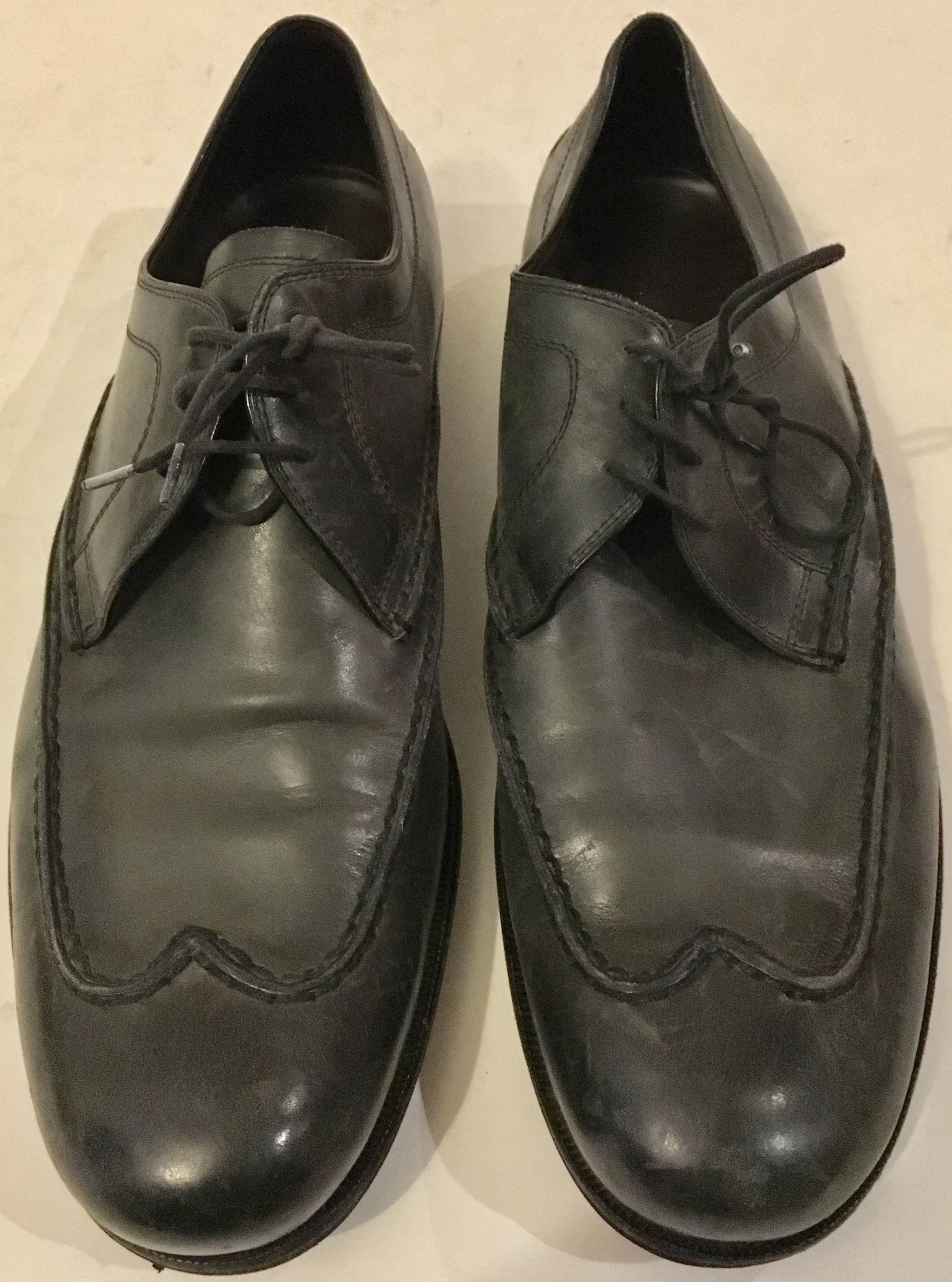 Preowned Bottega Veneta  black mens brogues Size 425 leather