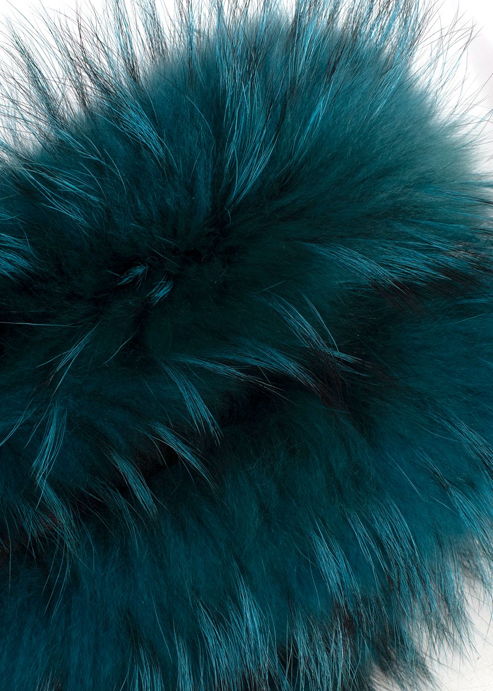 Charlotte Simone Teal Raccoon Fur Scarf