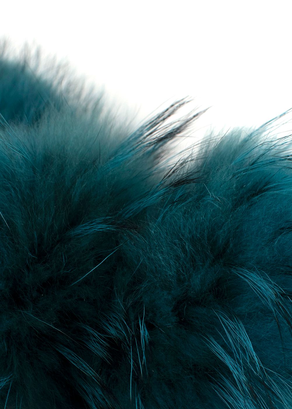 Charlotte Simone Teal Raccoon Fur Scarf