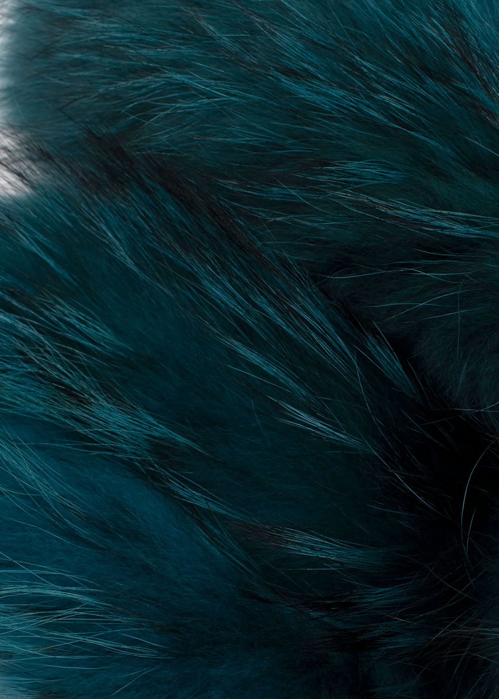 Charlotte Simone Teal Raccoon Fur Scarf