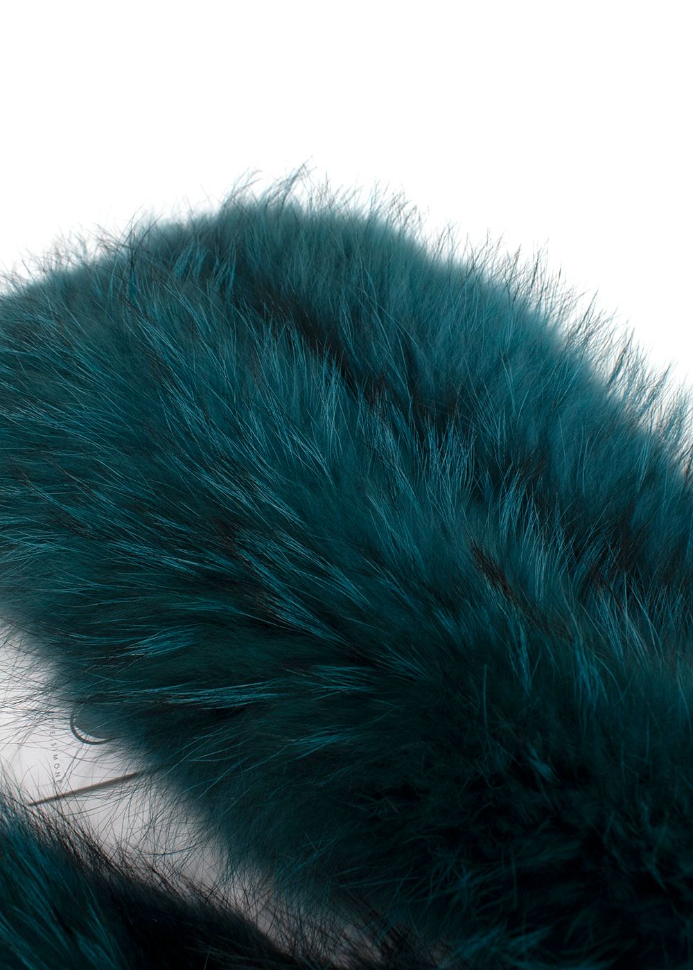 Charlotte Simone Teal Raccoon Fur Scarf