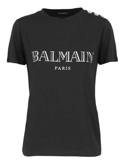 Balmain Graphic Print Crew Neck T-Shirt Size XS