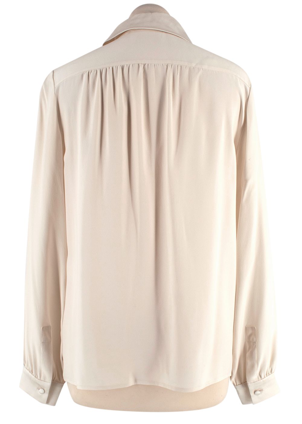 Preowned Chloe Cream Silk Long Sleeve Blouse Size XXS