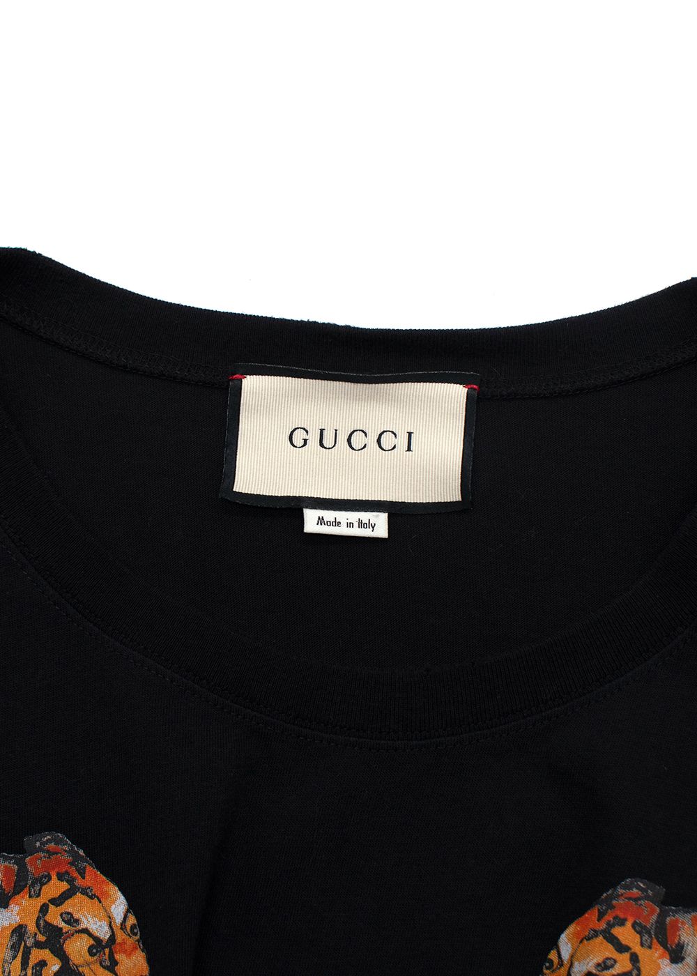 Gucci Black Tiger Logo T-Shirt Size XS cotton