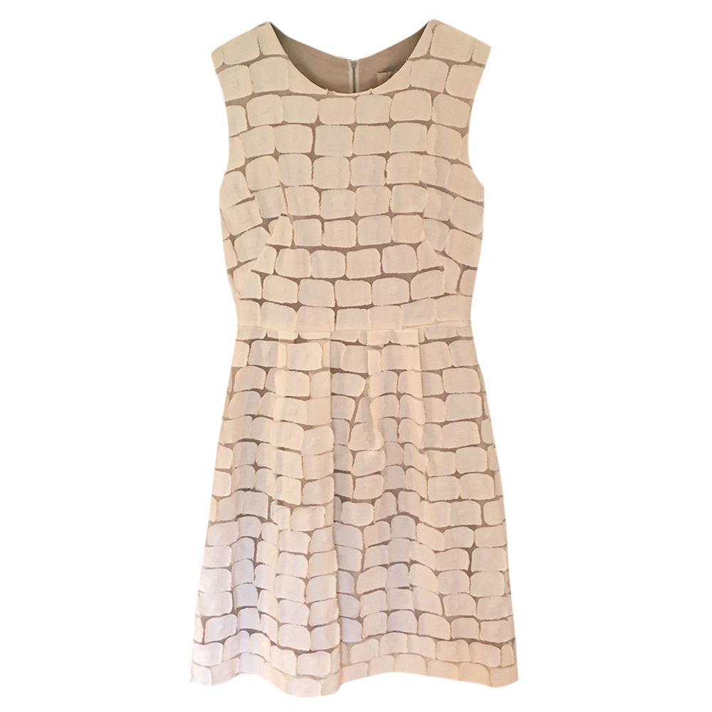 Lela Rose Cream Summer Dress Size XS Beige/Nude cotton