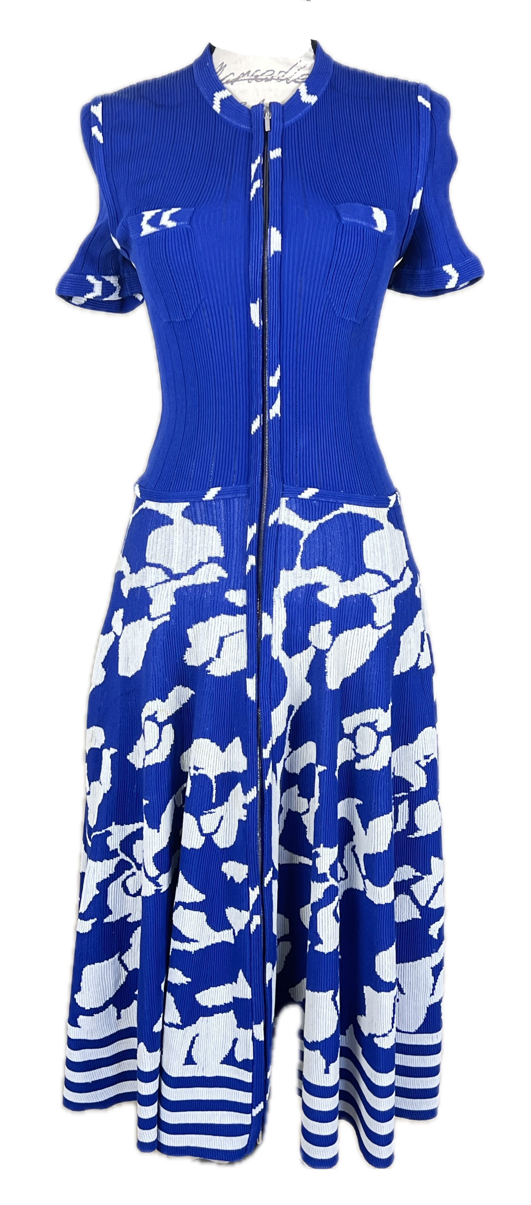 Chanel Airport Collection Iconic blue And White Dress Size S