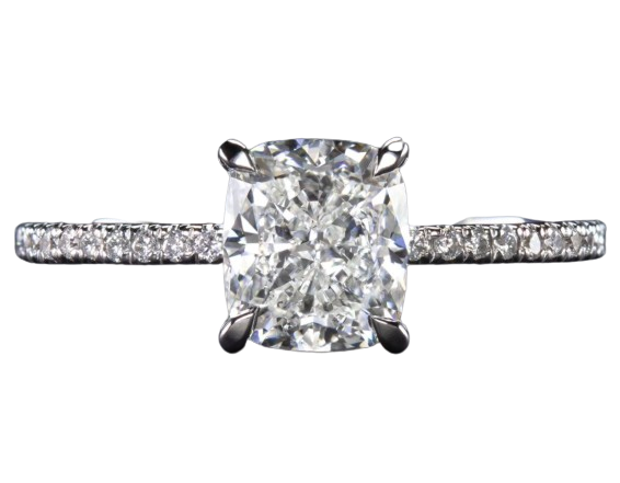 Verde 2ct IGI Lab-grown Cushion Cut Diamond Ring Silver k white gold/lab-grown diamond