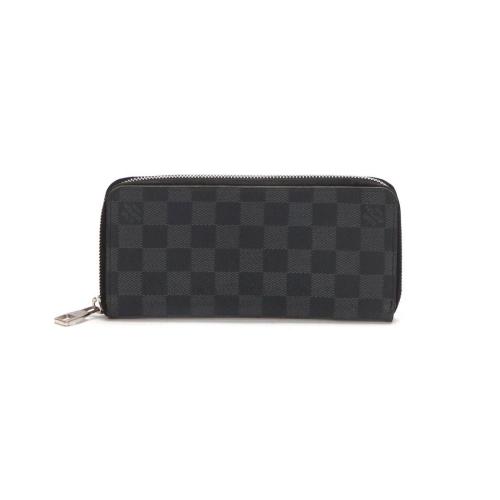 Men's Preowned Louis Vuitton Damier Graphite Canvas Zippy Waller Black canvas/coated/waterproof canvas