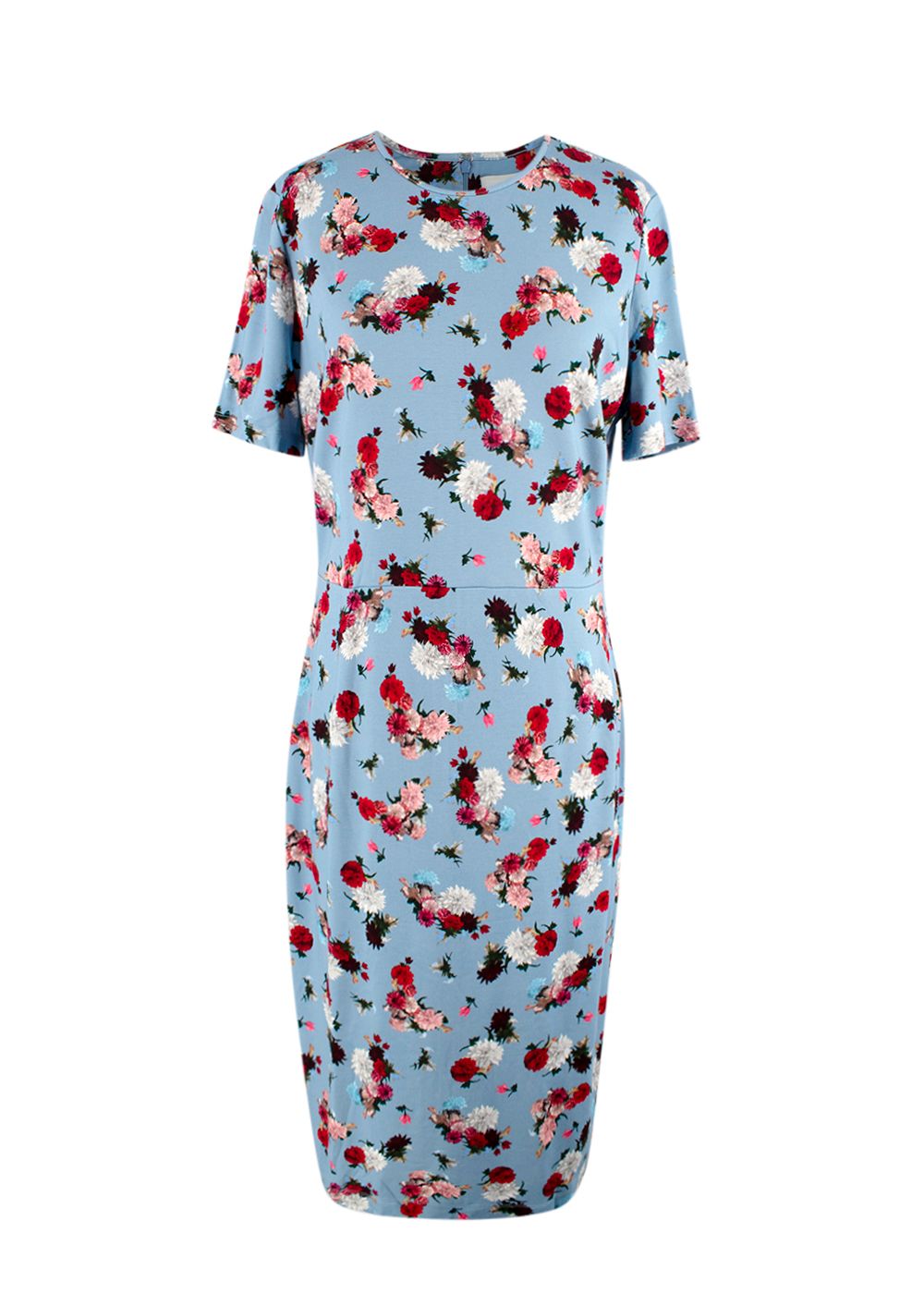 Erdem Essie Floral Ponte Dress Size XL Blue viscose