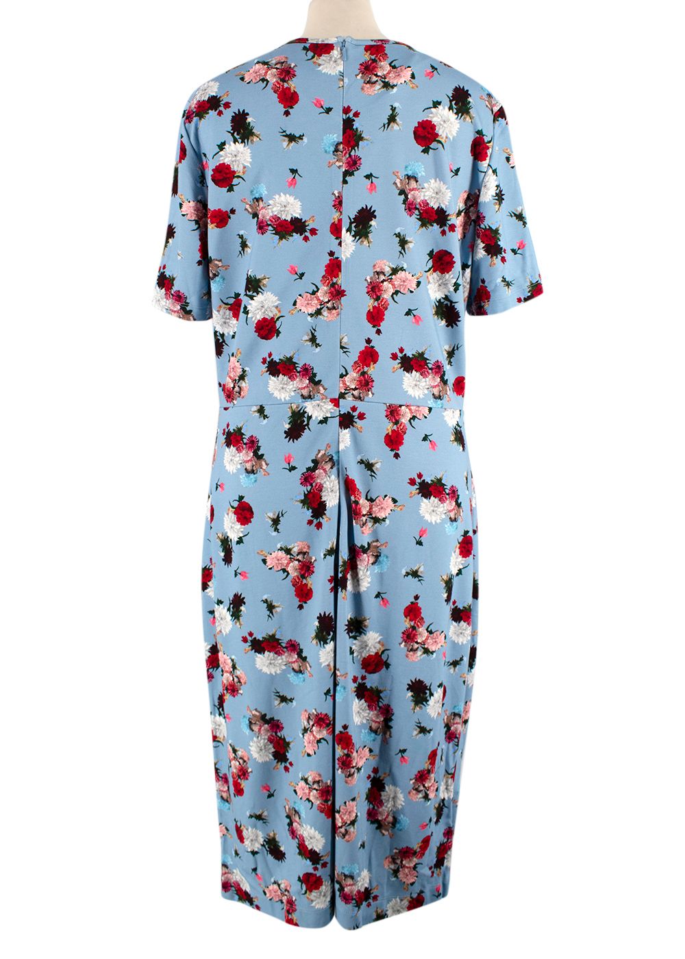 Erdem Essie Floral Ponte Dress Size XL Blue viscose