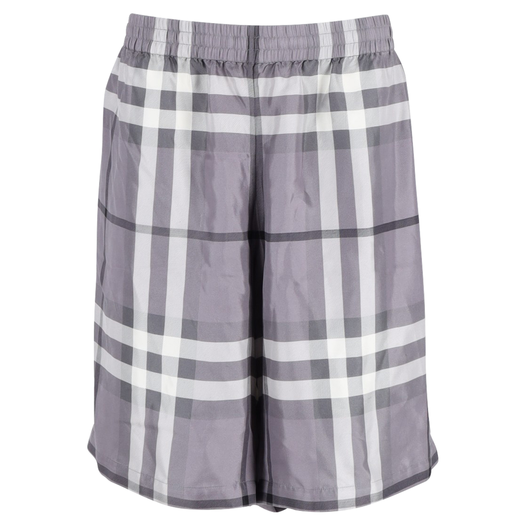 Burberry Grey Bradeston Check Mulberry Twill Shorts Size XXL