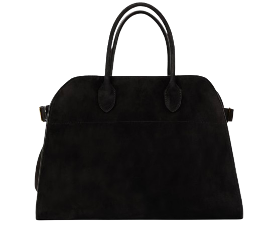 The Row Black Suede Margaux 15 Tote Bag suade