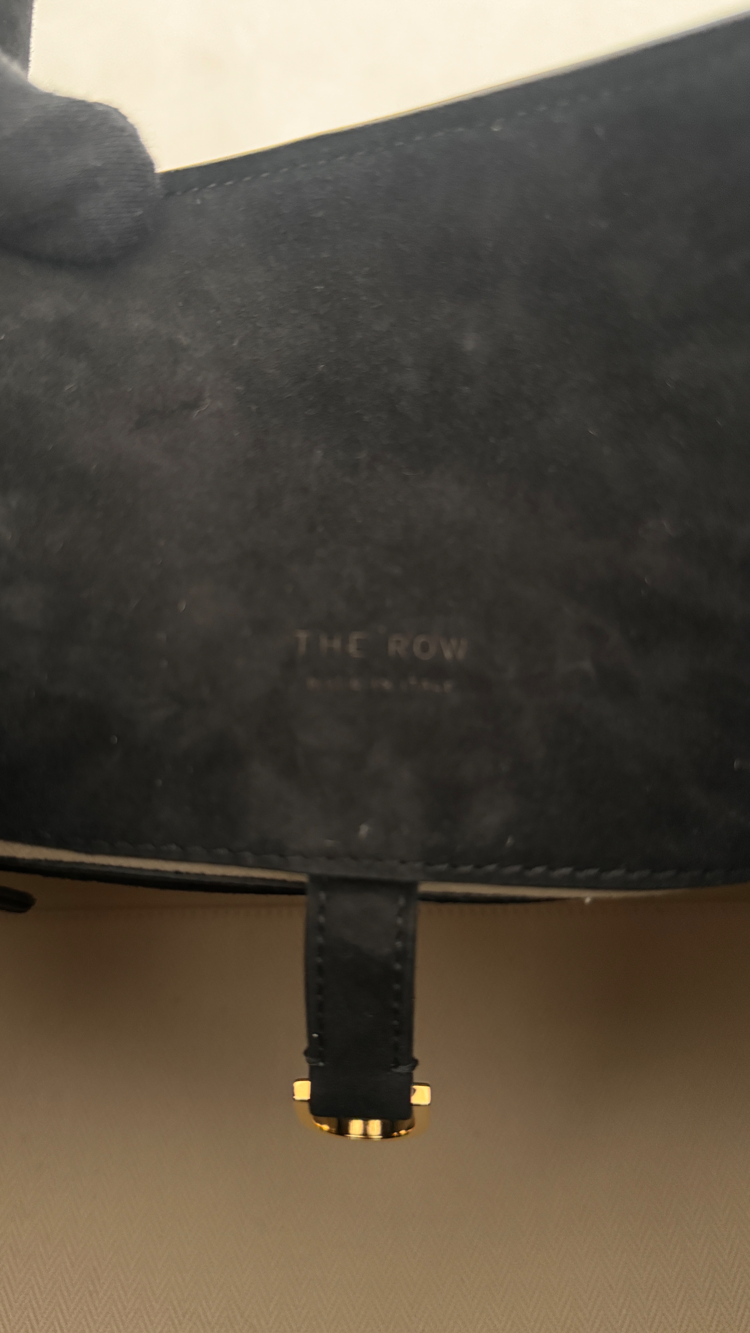 The Row Black Suede Margaux 15 Tote Bag suade