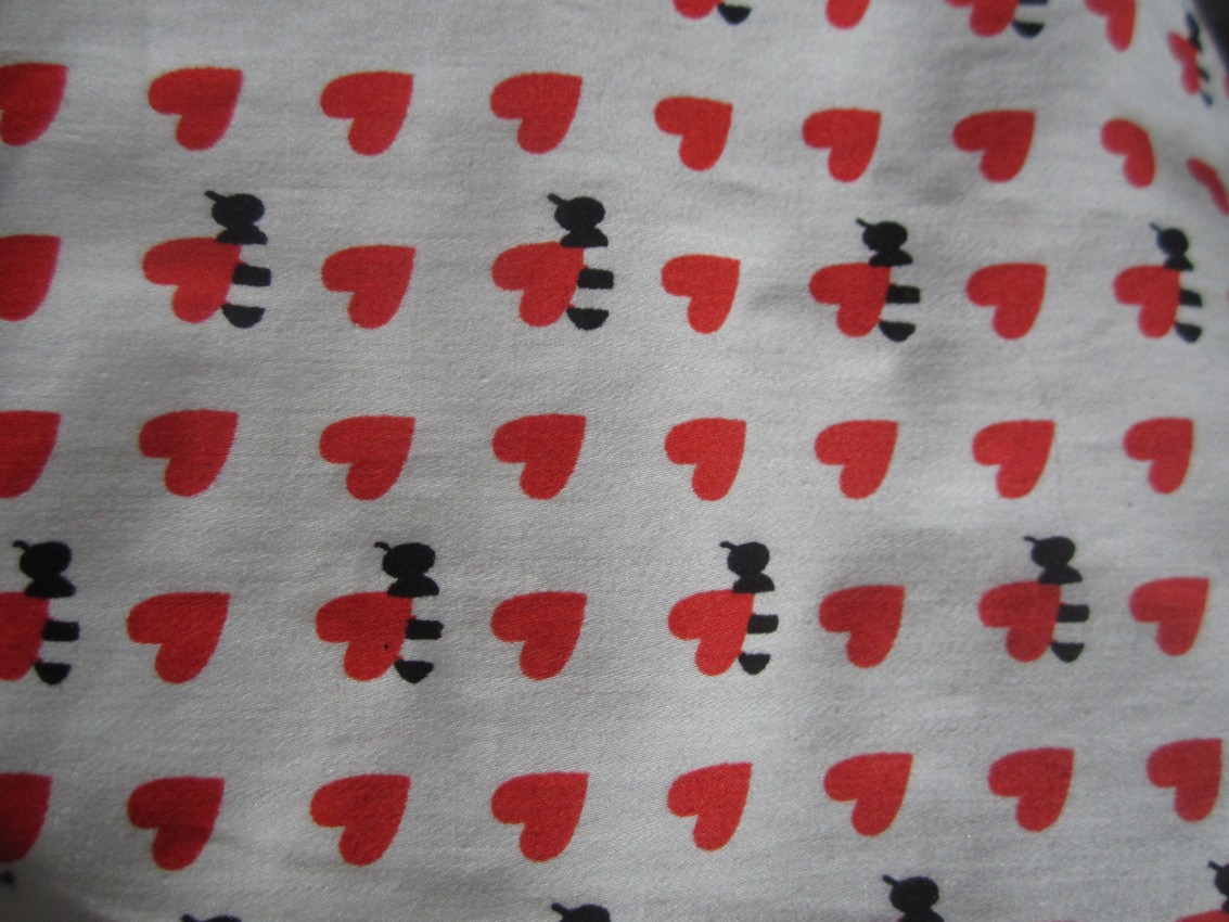 ORLA KIELY Poppy/Busy Bee Cropped Cotton Trousers Size XS Red