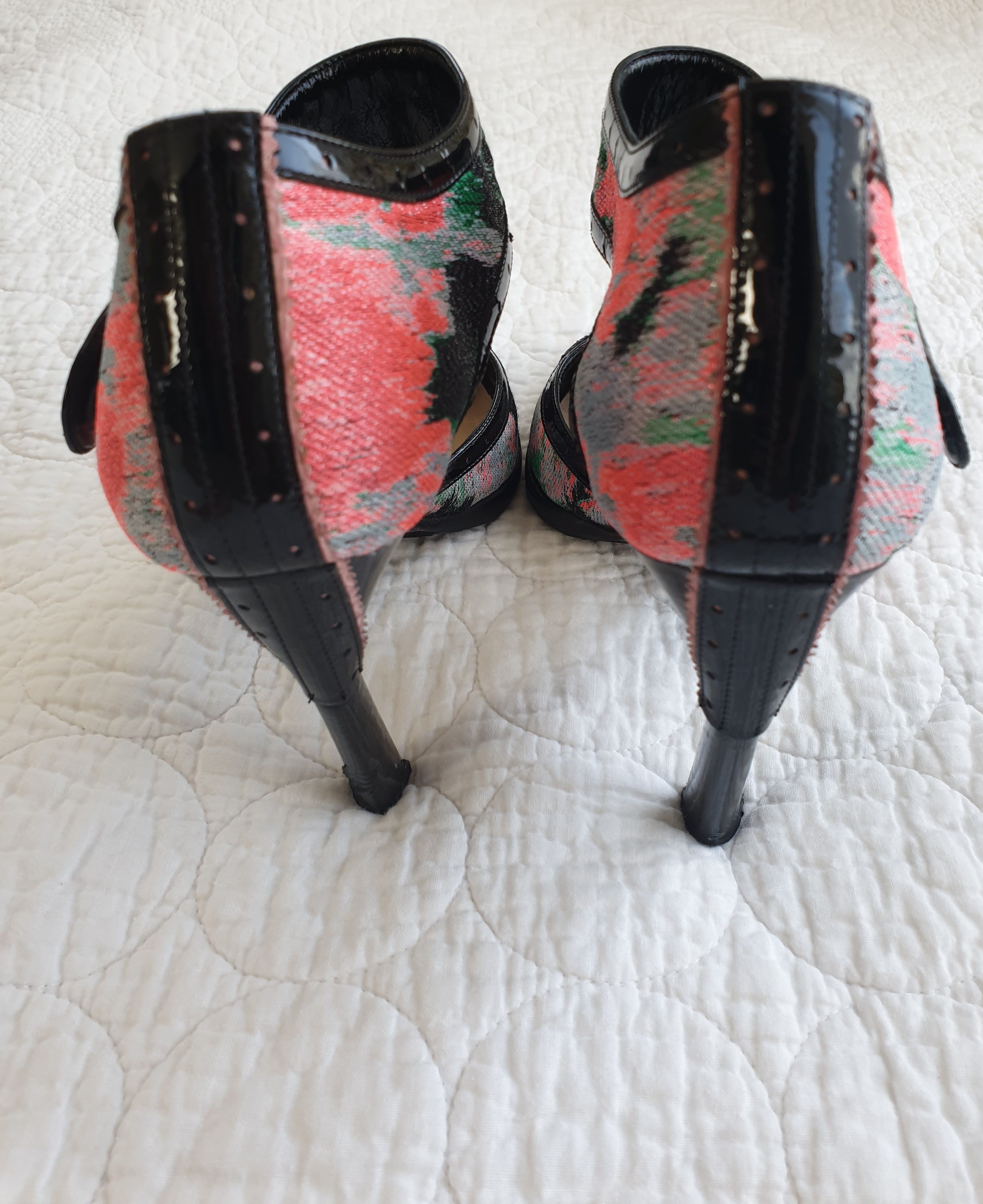 Preowned Nicholas Kirkwood x Erdem Patent Leather Pumps Size 38 Multicoloured