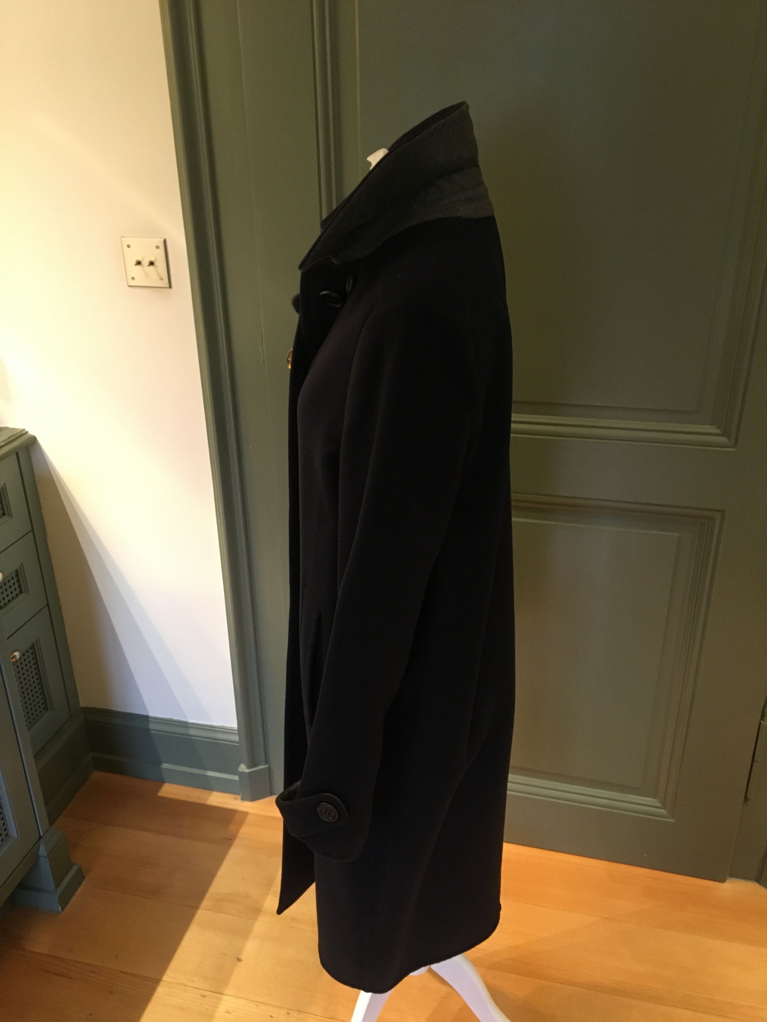 Loro Piana Black Double Faced Cashmere Coat Size S