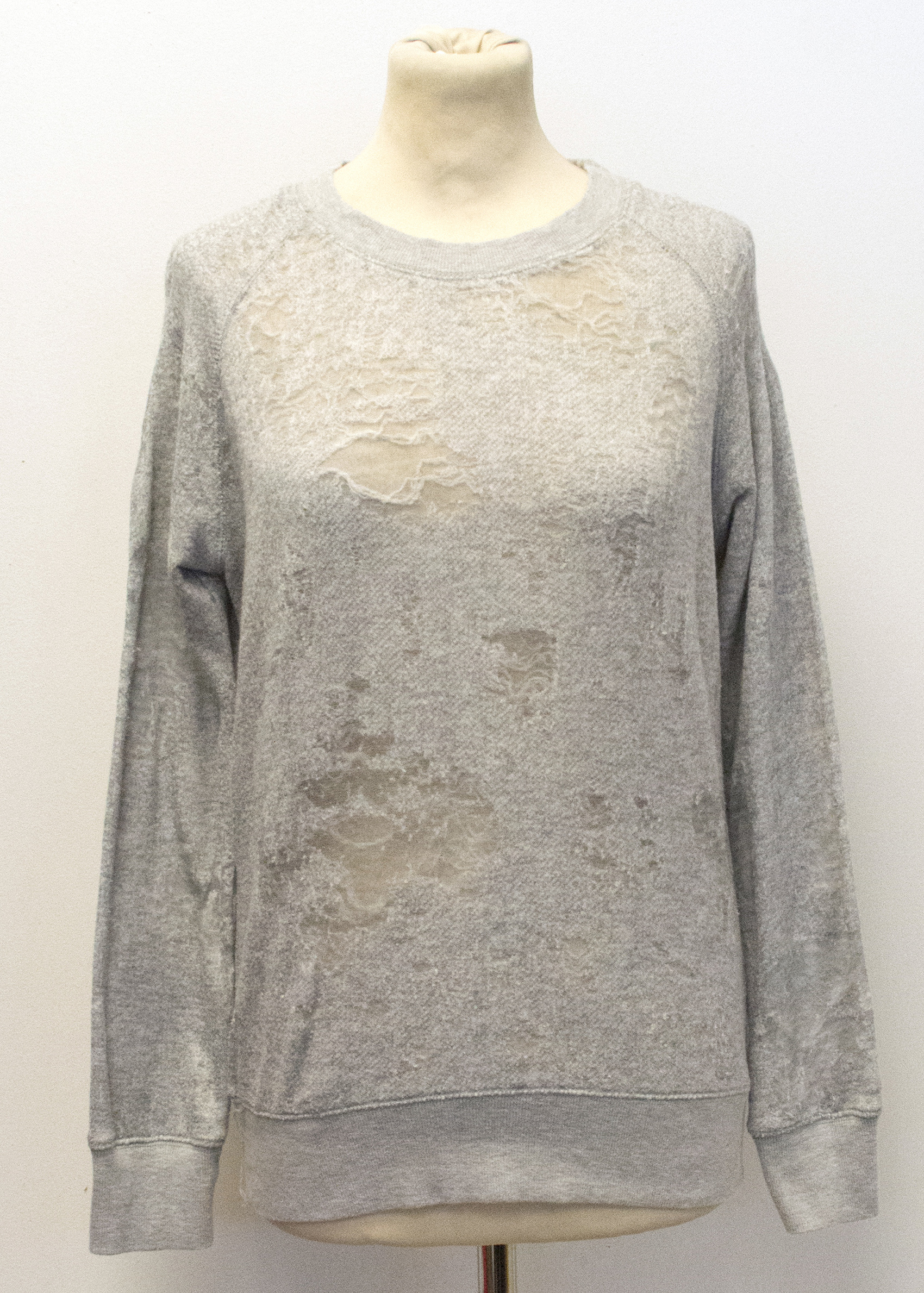 Preowned Iro Jeans Distressed Sweatshirt Size S Grey cotton