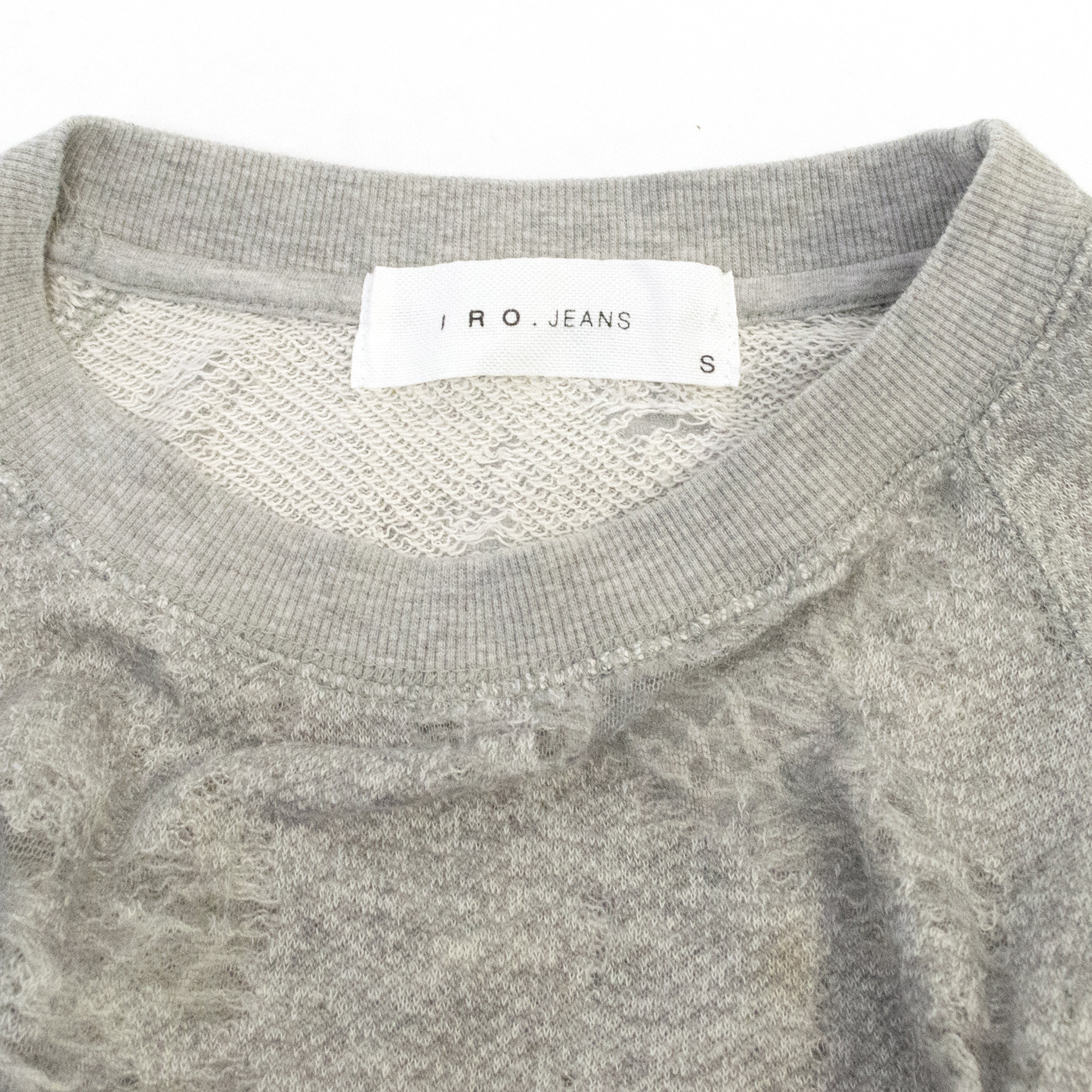 Preowned Iro Jeans Distressed Sweatshirt Size S Grey cotton