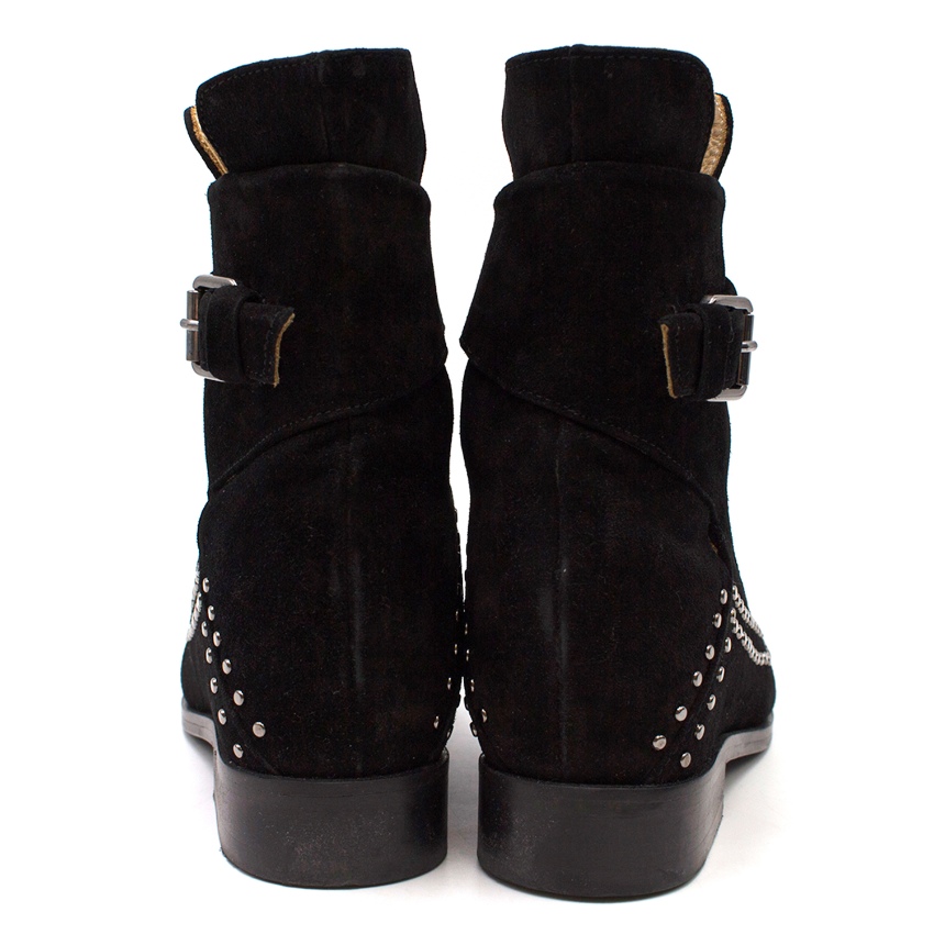 Preowned Thakoon Addition Black Suede Studded Fiona2 Boots Size 36