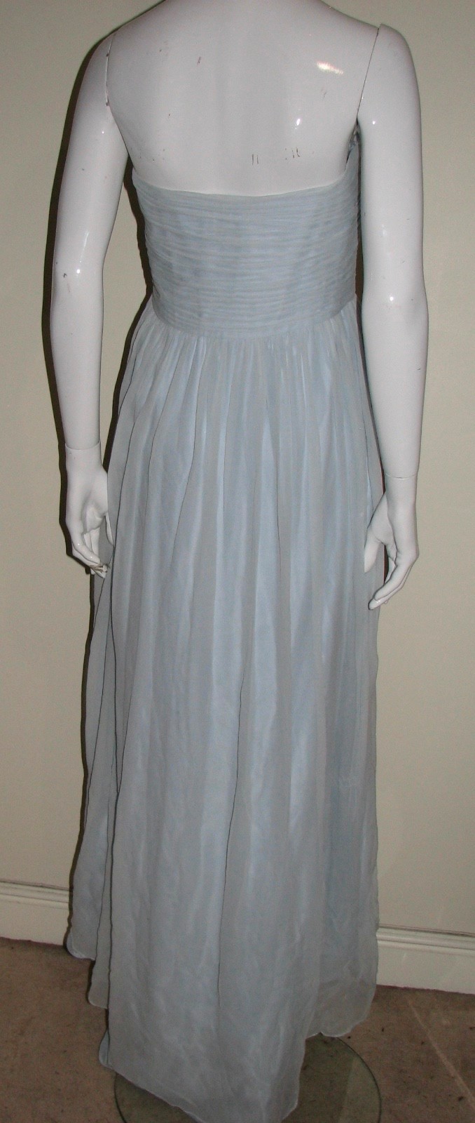 Preowned Marchesa Notte light-blue embellished strapless gown Size XL Beige/Nude silk