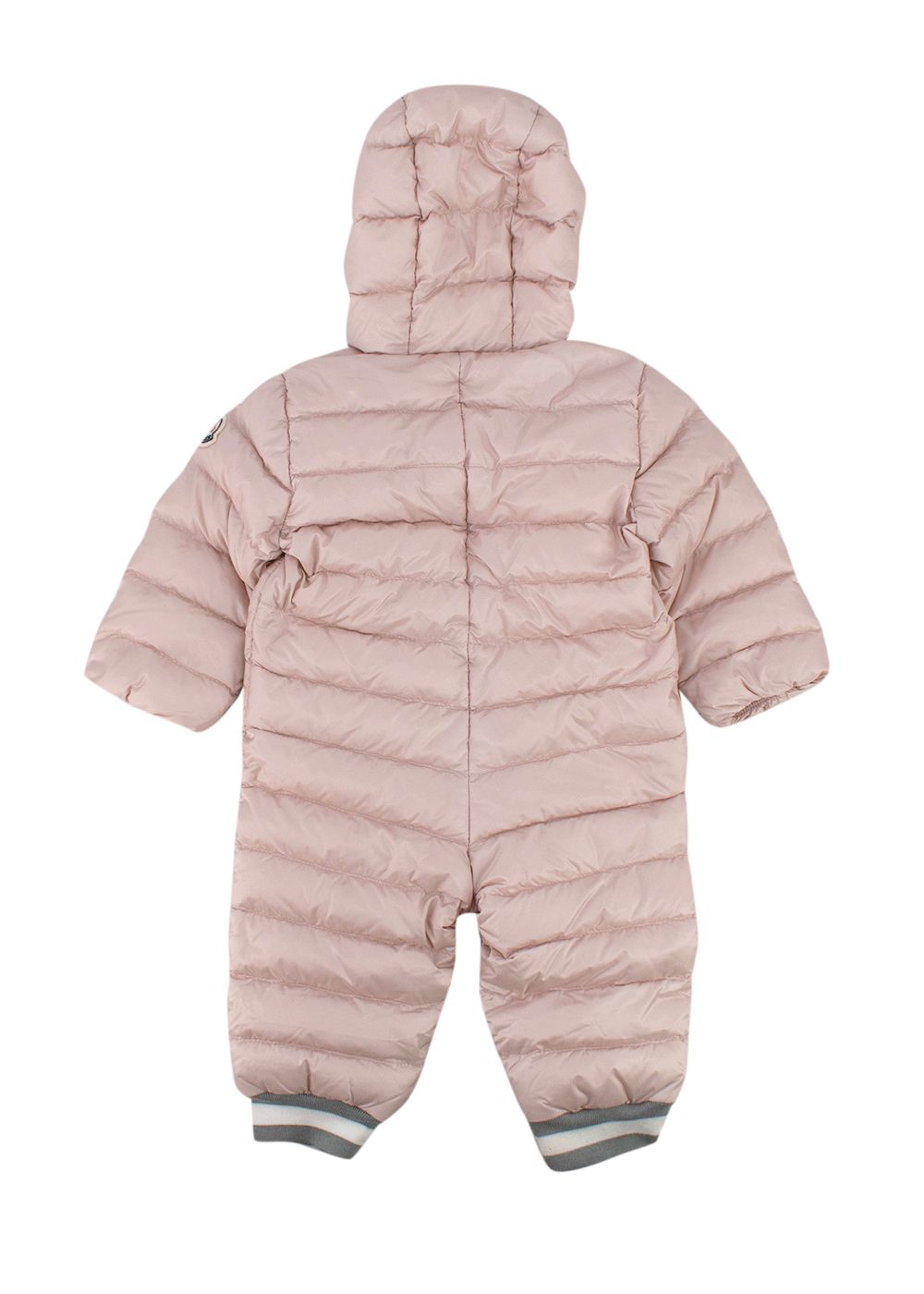 Boys Moncler Light Pink Quilted Baby Snowsuit Size 6-9 Months polyester