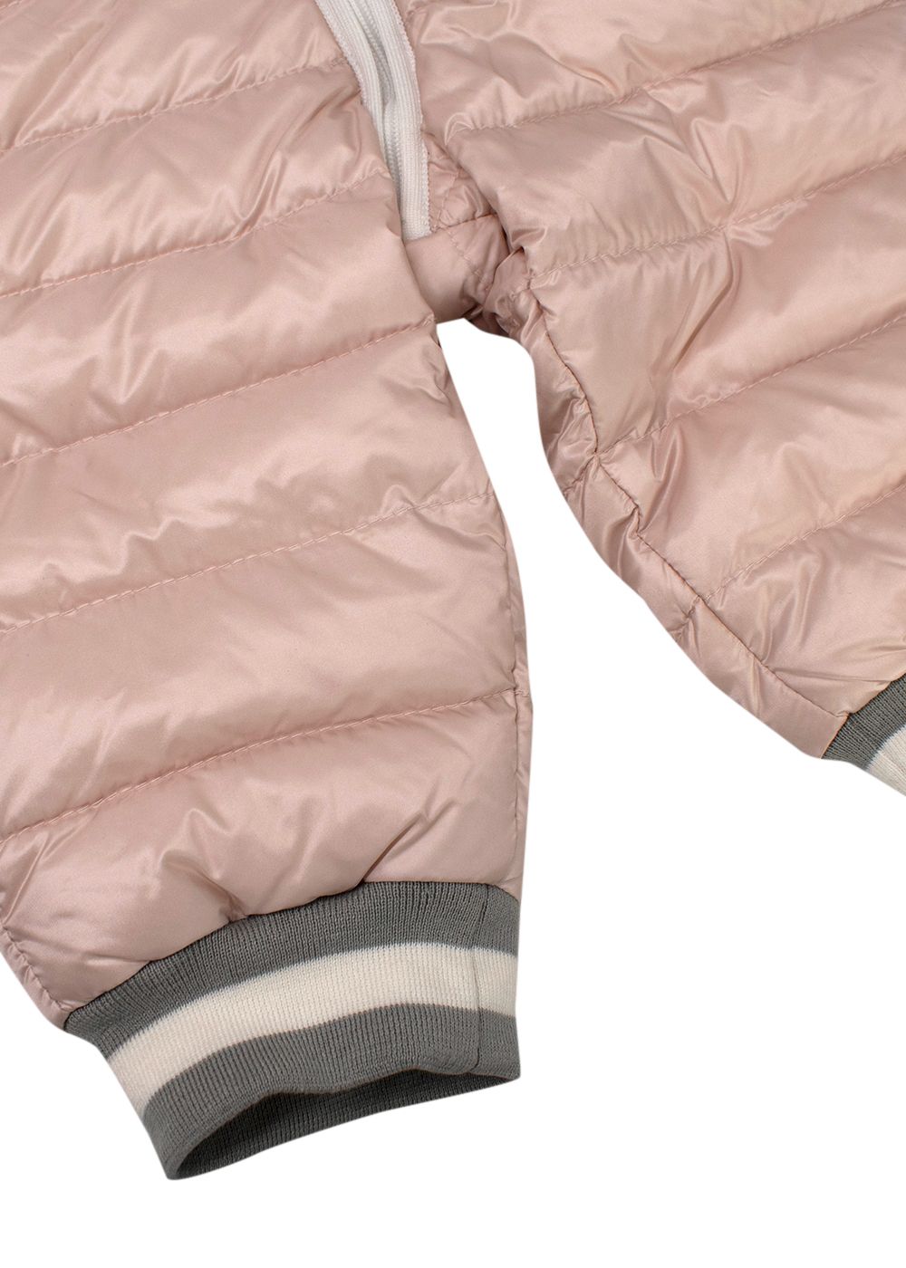 Boys Moncler Light Pink Quilted Baby Snowsuit Size 6-9 Months polyester