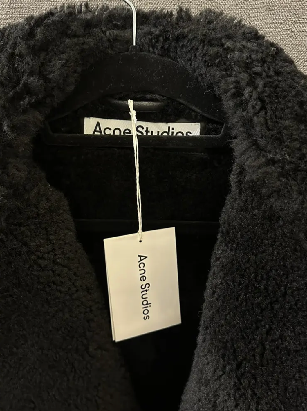 Acne Studios Black Velocite Shearling Biker Jacket Size XS leather